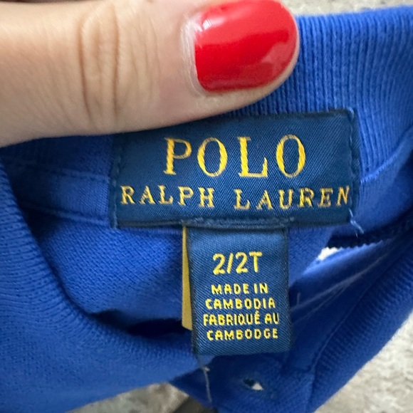 Ralph Lauren Kids Grosgrain-Trim Stretch Mesh Polo Dress Size 2 - Picture 3 of 4